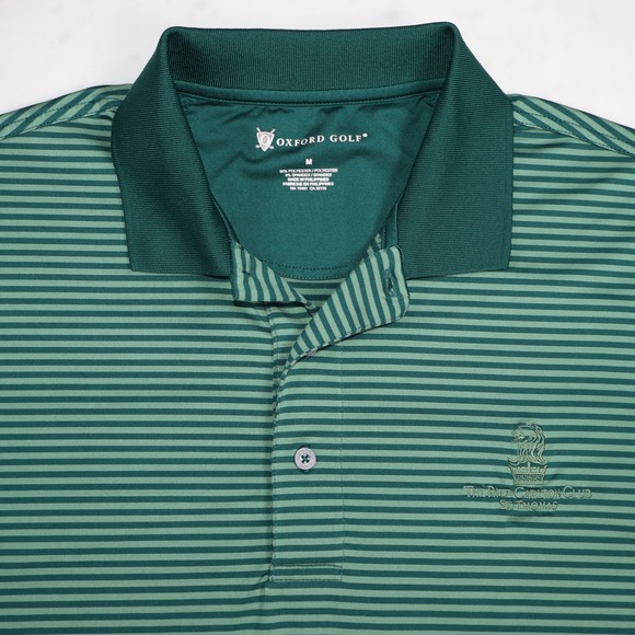 Oxford Golf Other - Oxford Golf Ritz Carlton St Thomas Green Striped Polo Shirt Mens Medium